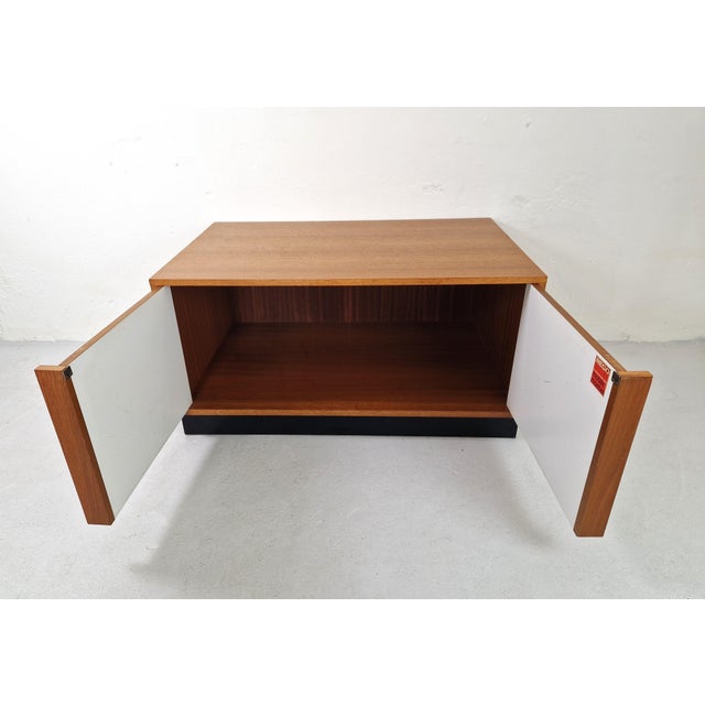 Great little 1960s modernist sideboard. Designed by Günter Renkel for Rego Moebel, Germany in the 1960s. The white front...
