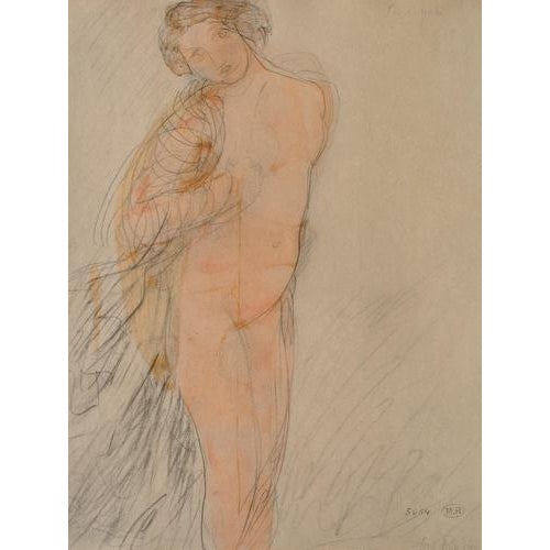 Auguste RODIN (1840-1917) Young half-naked model, 1949 Heliogravure and stencil (Dreux-Barry workshop) Signed in the plate...