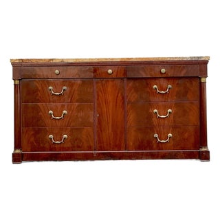 Vintage Regency Flame Mahogany Empire Credenza For Sale
