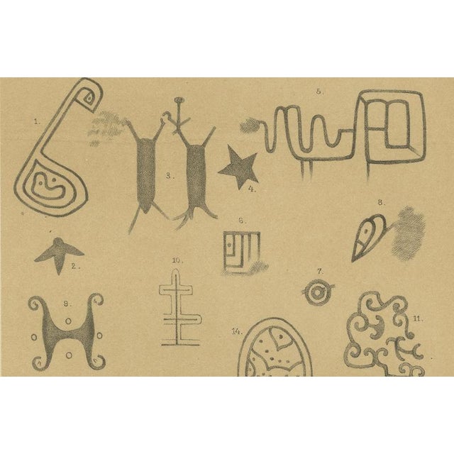 Aruba Petroglyph Symbols Fontein Cave Ethnographic Plate by Karl Martin 1887 This rare and highly intriguing ethnographic...