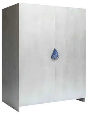 Hand-Sculpted Cabinet with Original Lapis Lazuli by Pierre De Valck