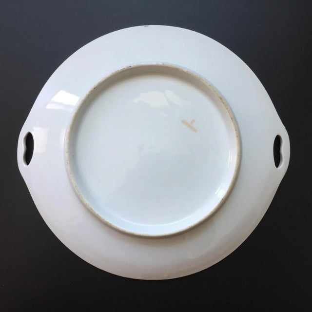 Antique Hand Decorated German Porcelain Cake - Cookie Plate. The exquisite design features an enchanting Oriental Lilies...