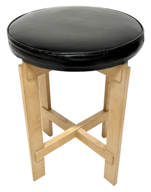 Oak and Leather Stool from Luxus, 1960s