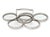 Early 20th-century American sterling-silver and cut-crystal coaster set with pierced rims and etched star centers. The...