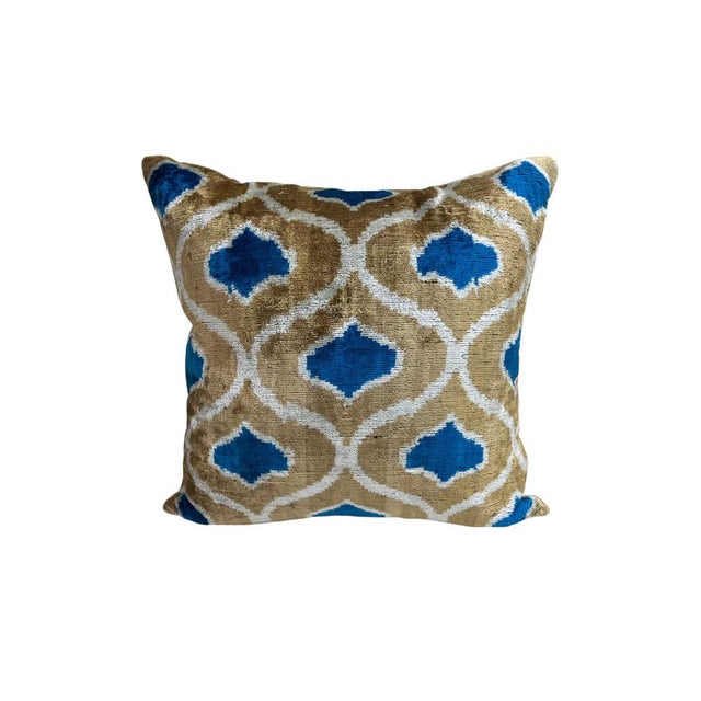 Large Silk Cushion Cover with Ikat Design, 2000s For Sale - Image 11 of 11