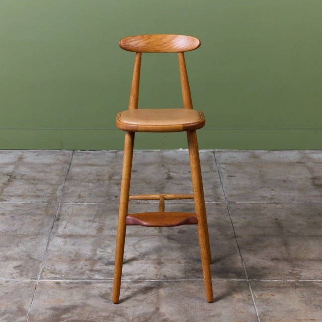 Mid 20th Century Set of Four Vilhelm Wohert Bar Stools for Stolefabriken Odense For Sale - Image 5 of 17