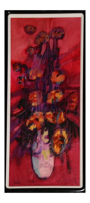 Donald Roy Purdy, Red Vase, Oil on Masonite