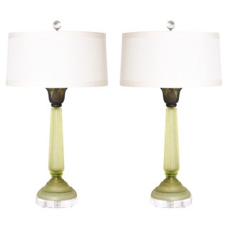 Cendese Column Lamps, C. 1940 - a Pair For Sale