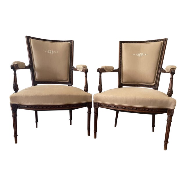 1920s XVI Neoclassical French Directoire Chairs - Set of 2 For Sale