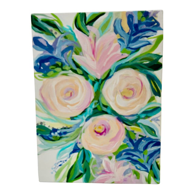 Vintage Rebekah Webb Original Acrylic on Canvas 'Fresh Blooms #1' For Sale