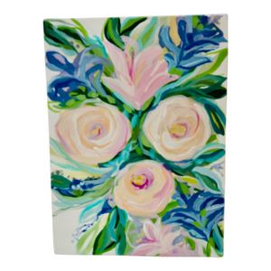 Vintage Rebekah Webb Original Acrylic on Canvas 'Fresh Blooms #1'