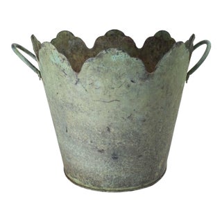 20th Century Verdigris Copper Arts & Crafts French Bucket or Planter For Sale