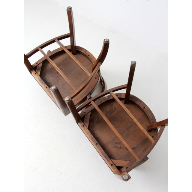 Antique Bankers Chairs Set of 4 For Sale - Image 12 of 12