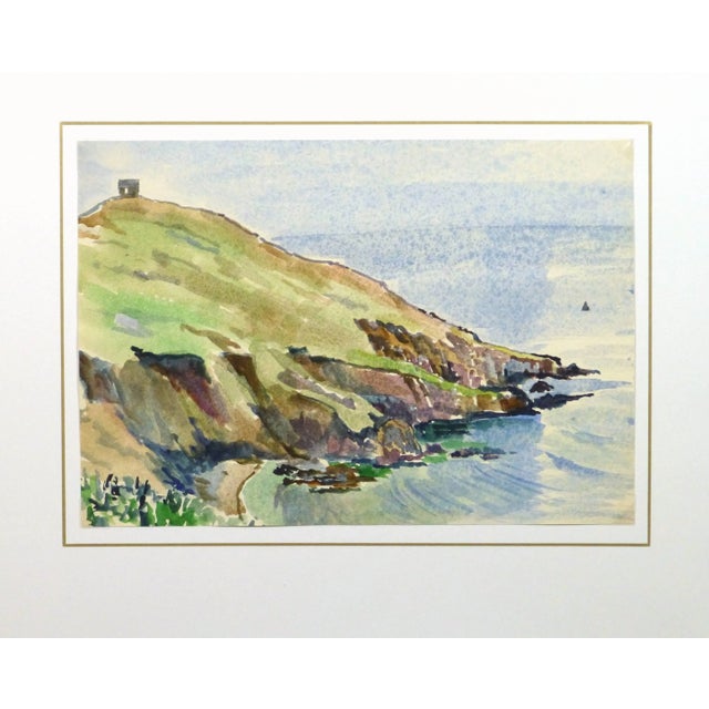 Tae, Vintage Watercolor Seascape - English Coast For Sale - Image 4 of 5