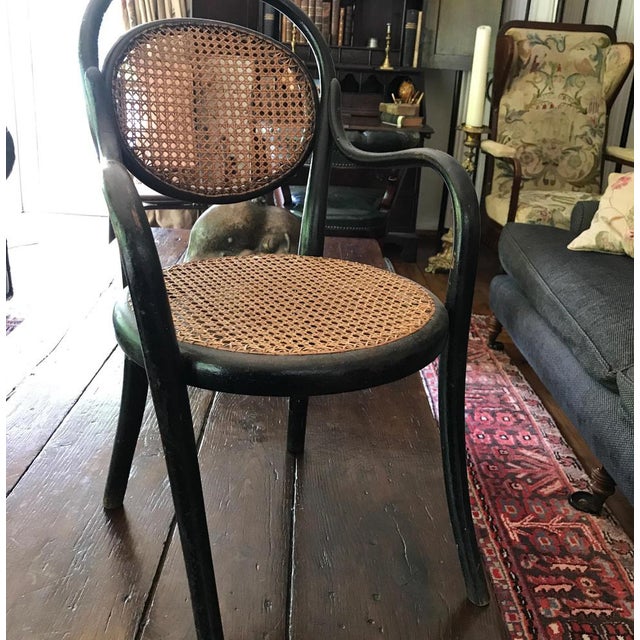 Black Beech Childrens Armchair attributed to Thonet, 1890s For Sale - Image 3 of 12