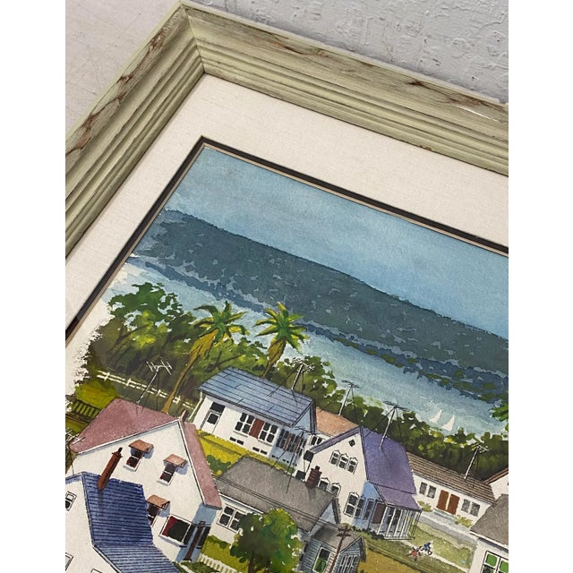 Impressionist 20th Century "Coastal Church on Sunday" Original Watercolor by Burchfield For Sale - Image 3 of 9
