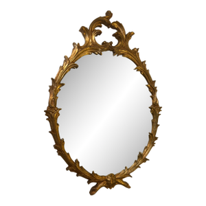 Vintage Giltwood Oval Wall Mirror