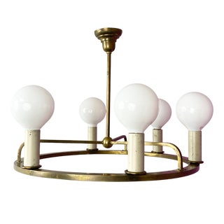 Vintage Bauhaus German Brass Ceiling Lamp, 1930s For Sale