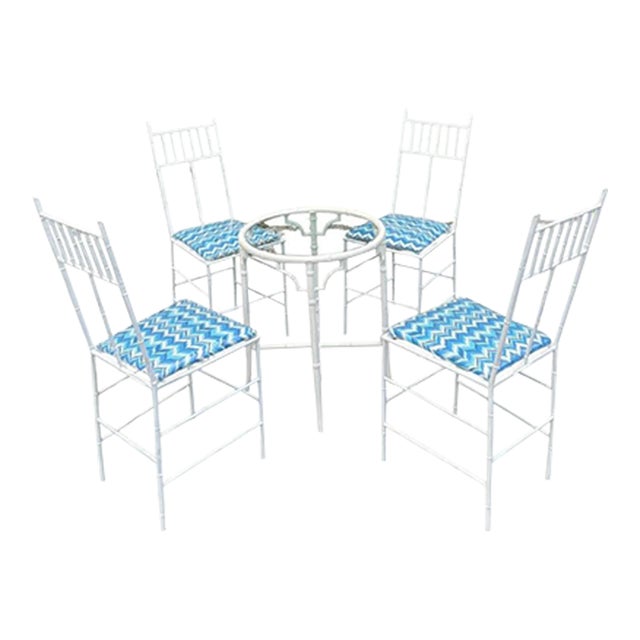 Phyllis Morris Palm Beach Style Bamboo Patio Set For Sale