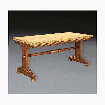Regency Siena Marble, Oak and Giltwood Centre Table, 1830s For Sale - Image 12 of 12