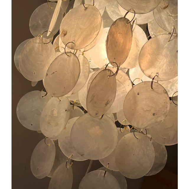 Capiz Lamp in Gold Color, 2019 For Sale - Image 4 of 5