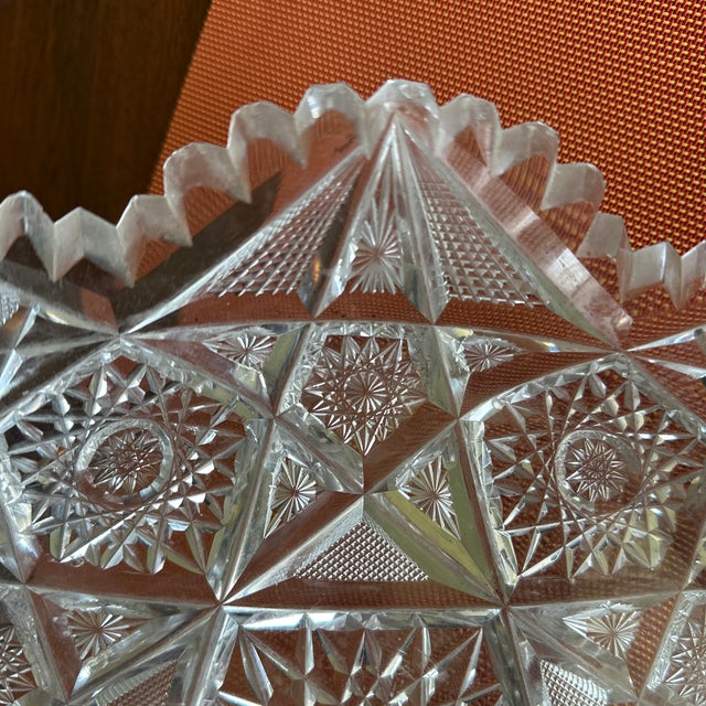 Early 20th Century American Brilliant Period Lead Crystal Cut Glass Bowl For Sale - Image 9 of 11