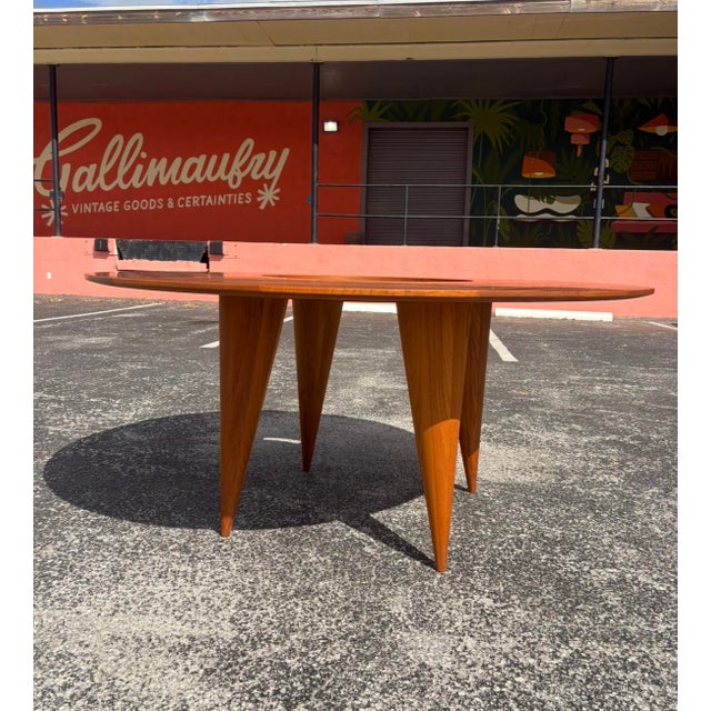 Danish Modern Sun Cabinet Co Teak Dining Table W Lazy Susan For Sale - Image 4 of 13