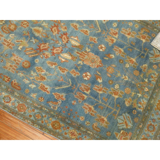 Textile Abrash Blue Antique Persian Malayer - 4'1" x 6'7" For Sale - Image 7 of 7