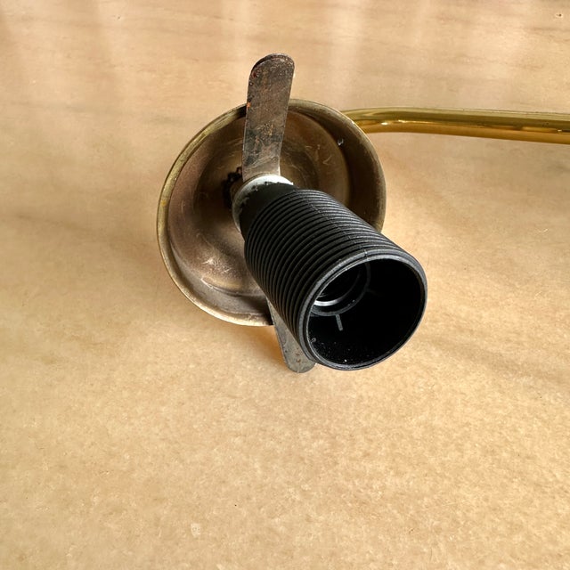 Gold Hungarian Industrial Brass Wall Light with Milk Glass Shade, 1970s For Sale - Image 8 of 12