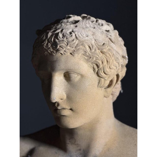 Unknown, Antinous Bust on pedestal, 20th Century, Stone For Sale - Image 4 of 18