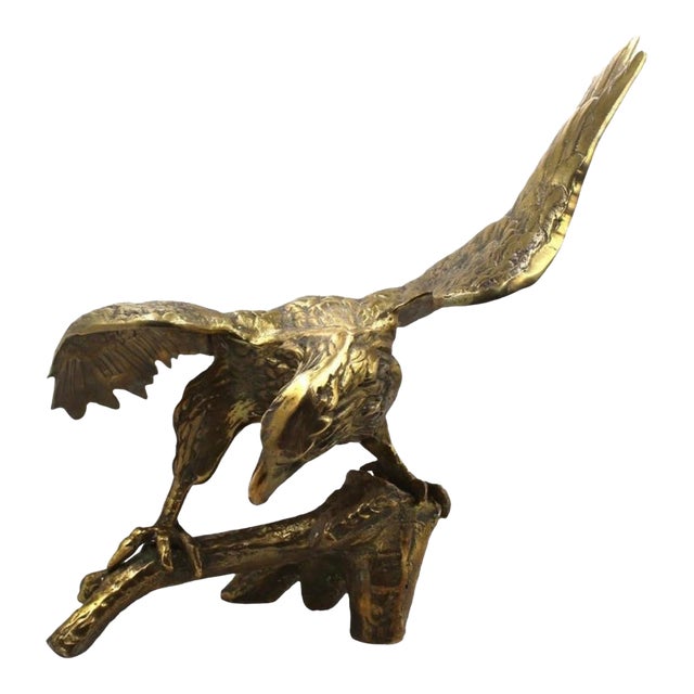 Vintage Brass American Bald Eagle Sculpture For Sale