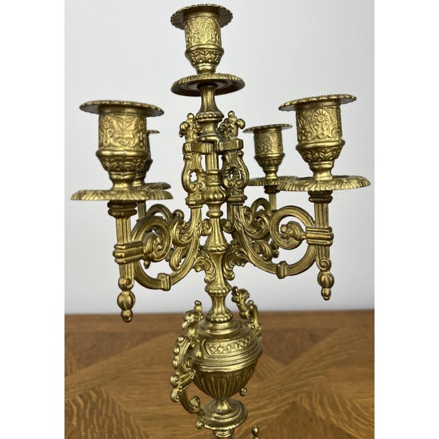 Vintage French Style Ornate Candleholders, Set of 2 For Sale - Image 10 of 16