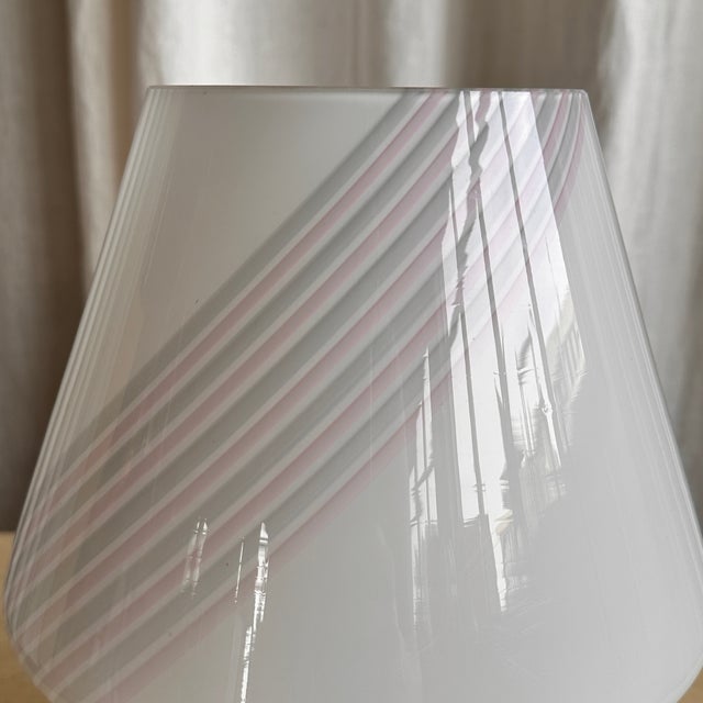 Gray Swirl Murano Glass Mushroom Table Lamps from Maestri Muranesi, 1980s For Sale - Image 8 of 17