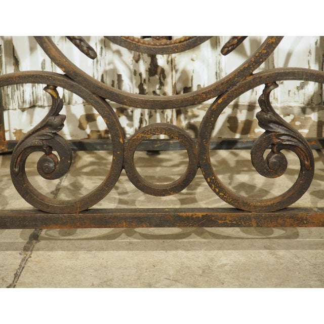 Antique Cast Iron Parisian Balcony Gate Console With Shellstone Top, Circa 1900 For Sale - Image 12 of 17