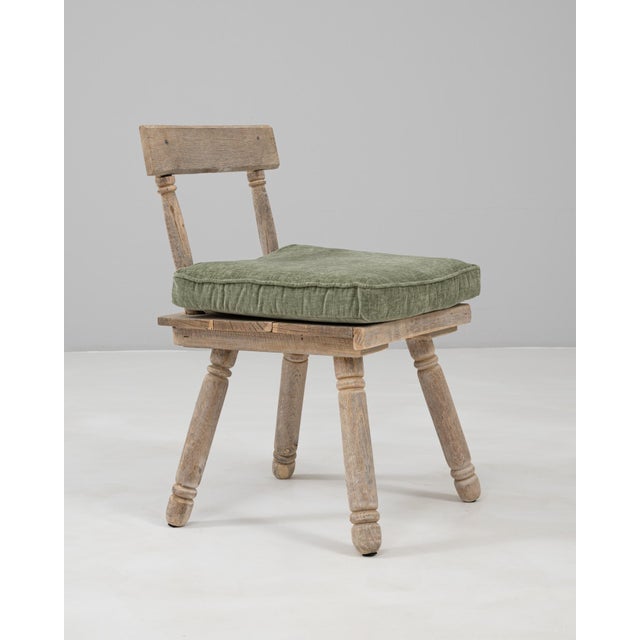 Wood 20th Century French Wooden Chair With Upholstered Cushion For Sale - Image 7 of 18