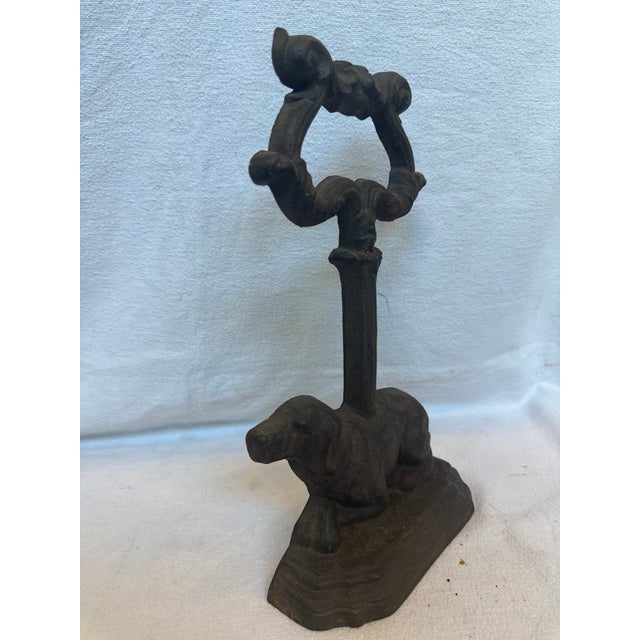 Victorian Cast Iron Lab Door Stop. Beautiful Patina