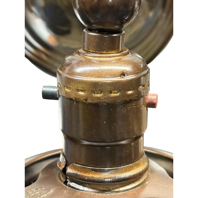 Pair Patinated Brass Lantern Sconces With Amber Mica Inserts For Sale In Los Angeles - Image 6 of 7