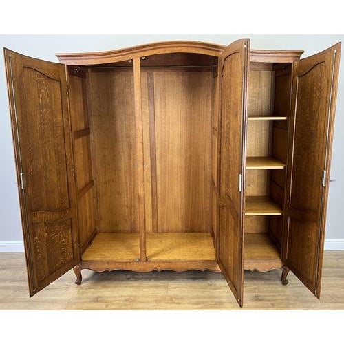 Wood Vintage French Louis XVI Style Wardrobe in Oak For Sale - Image 7 of 8