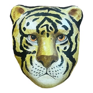 1970s Paper Mache Tiger Head For Sale