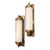 Vintage Skyscraper Art Deco Brass & Milk Glass Rod Ship Light Fixture Wall Sconces - a Pair For Sale