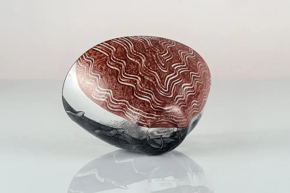 Hand-Painted Glass Tonga Bowl by Monica Backström for Kosta Boda