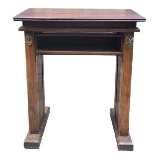 19th Century French Adjustable Slant Front Oak Architect's Desk or Lecturn Podium For Sale