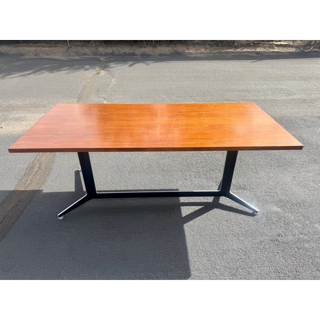 Ward Bennett for Lehigh Walnut Cantilever Executive Desk For Sale In Denver - Image 6 of 13