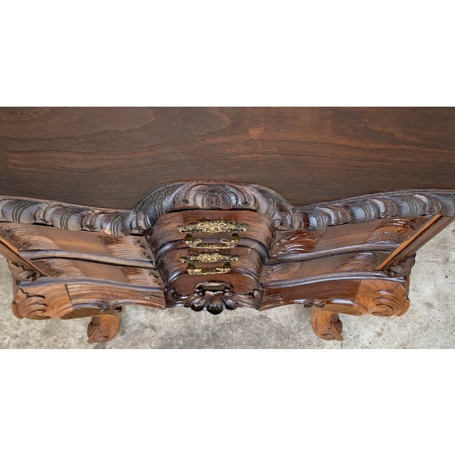 19th Century French Bedsides Tables With Carved Drawers - a Pair For Sale - Image 10 of 13