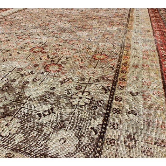 Exquisite Antique Khotan Rug With Intricate All-Over Sub-Geometric Floral Design 6'3'' X 11'5'' For Sale - Image 4 of 6