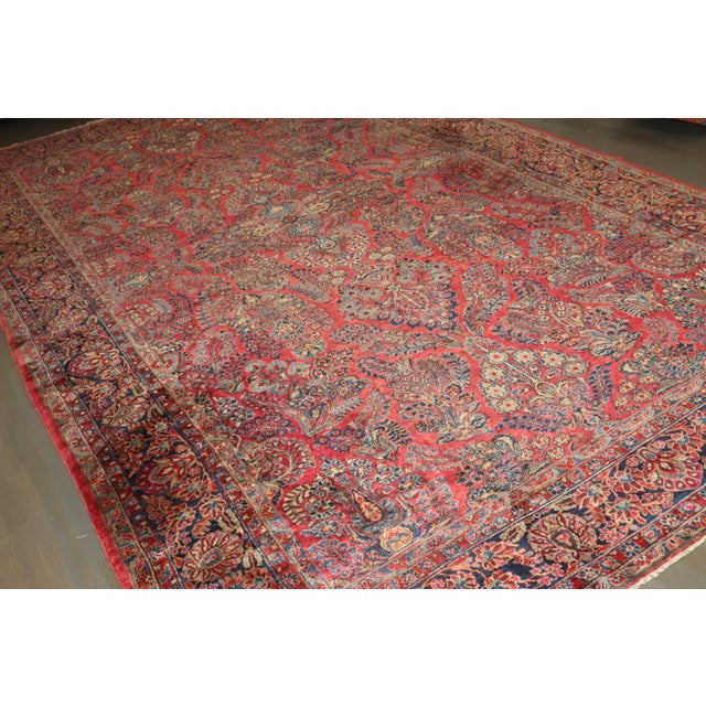 Early 20th Century Early 20th Century Zabihi Collection Oversize Jewel Toned Traditional Persian Sarouk Rug - 8'11" x 15' For Sale - Image 5 of 8