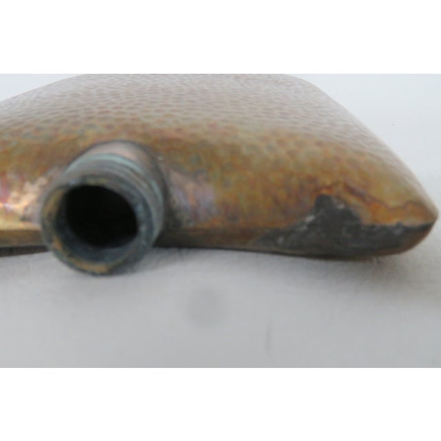 Early 20th Century Hammered Hip Whiskey Liquored 1920s Metal Flask 4713b For Sale In Miami - Image 6 of 10