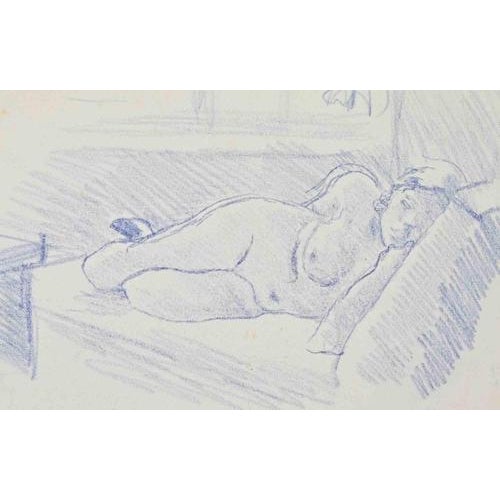 Mino Maccari, Reclined Nudes, Pastel Drawing, 1934 For Sale - Image 3 of 3