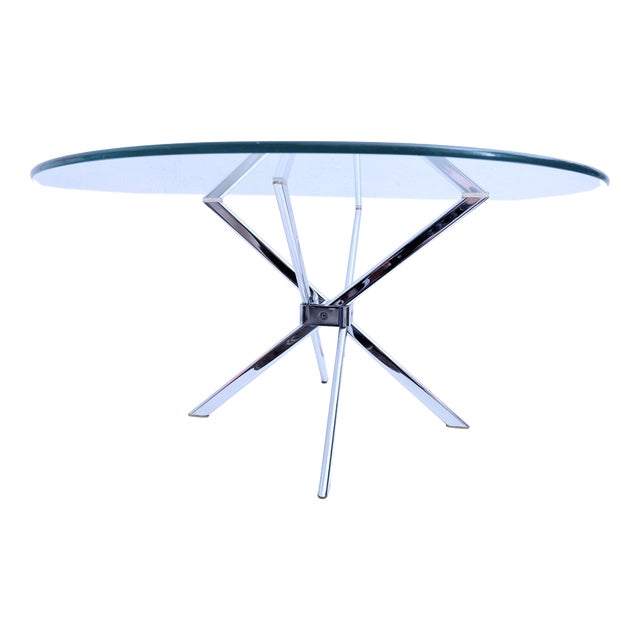 Space Age Coffee Table in Chrome and Glass, 1960s For Sale