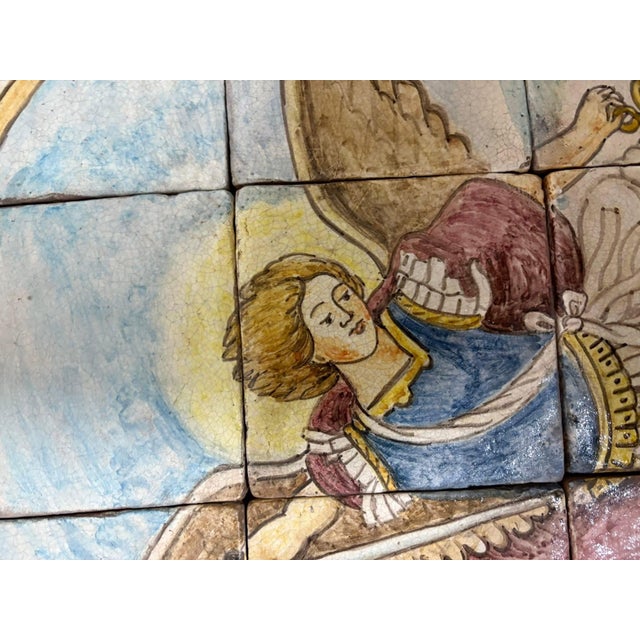 Tile Montage of St. Michael the Archangel, 1950s, Set of 26 For Sale - Image 10 of 13